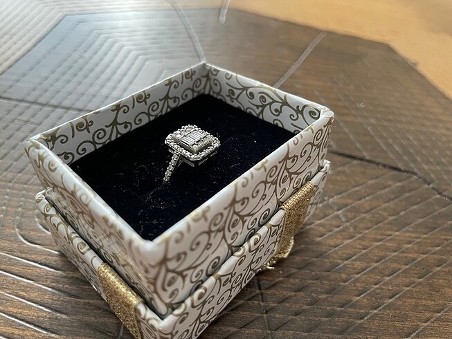 Gümüş baget yüzük - Görsel 2