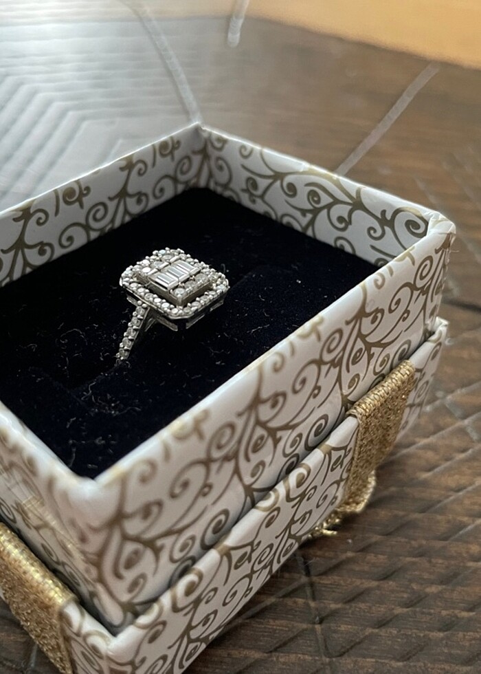 Gümüş baget yüzük - Görsel 2