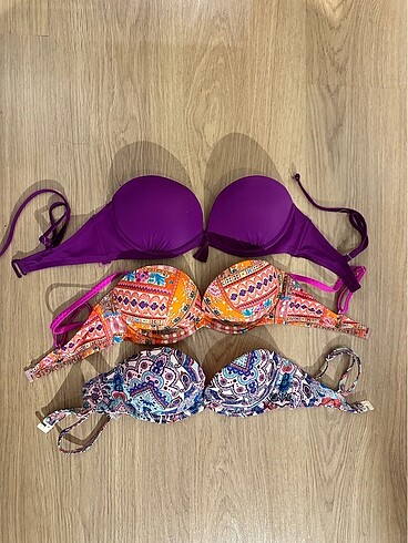 36 Beden çeşitli Renk Penti full dolgulu bikini üstü