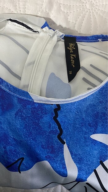 Saten desenli elbise - Görsel 3