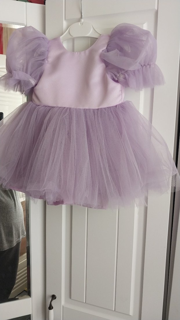 Balon Kol Tütü Kız Çocuk Elbisesi - Görsel 4