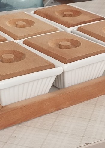 Ahşap Tepsili Porselen 6 lı Kahvaltılık Seti - Görsel 6