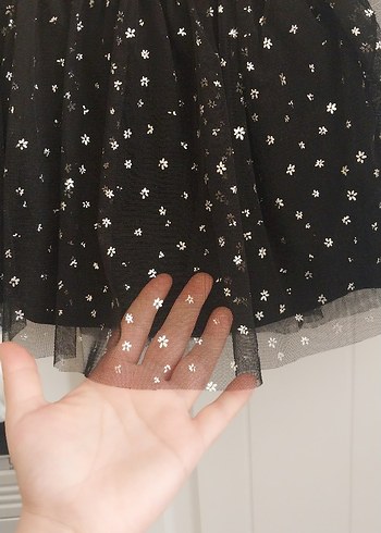 Uzun Tül Kol Siyah Bebek Elbisesi - Görsel 4