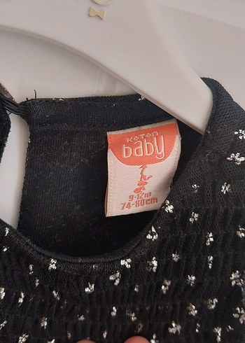 Uzun Tül Kol Siyah Bebek Elbisesi - Görsel 7