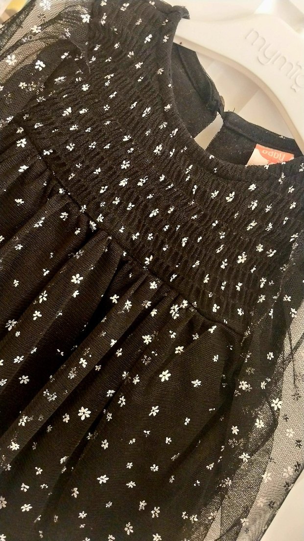 Uzun Tül Kol Siyah Bebek Elbisesi - Görsel 5