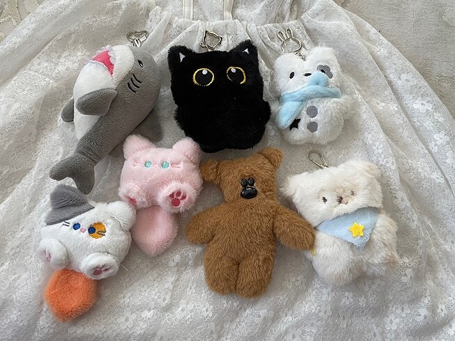 Peluş anahtarlık charm süsleri