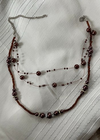 American Vintage Bohem Boncuklu Katmanli Vintage Kolye
