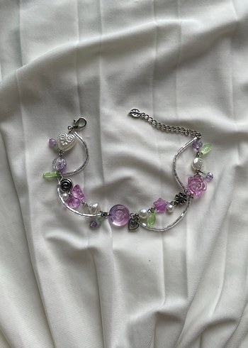 Accessorize  Pastel Tasli Gumus Zincir Bileklik