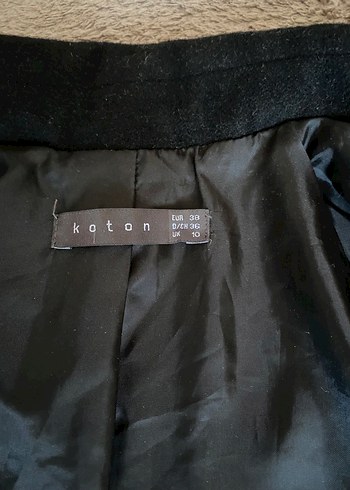 38 Beden Koton Düğmeli Siyah Kaşe Kadın Blazer Ceket