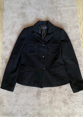 Koton Düğmeli Siyah Kaşe Kadın Blazer Ceket