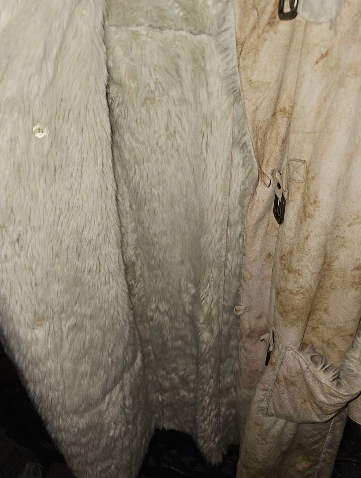 Bej suet ici kürk orjinal Armani Jeans oversize uzun kaban — görsel 6/16