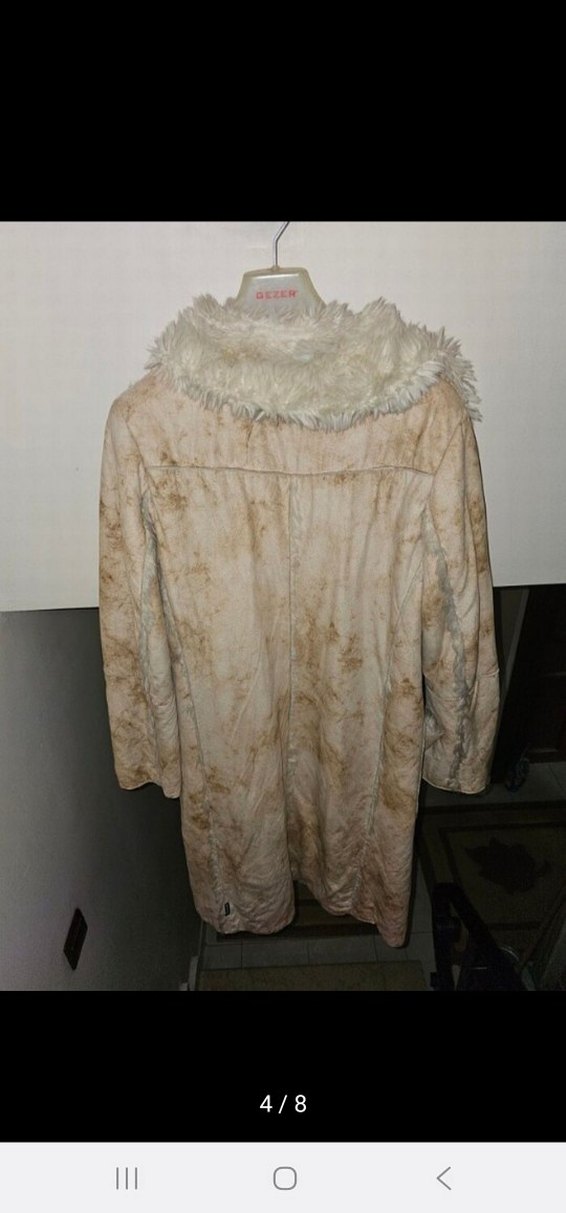 Bej suet ici kürk orjinal Armani Jeans oversize uzun kaban — görsel 12/16