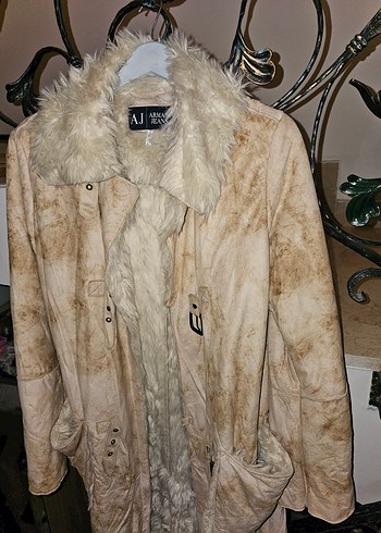 Armani Jeans Aj Armani Jeans Ekru Suet Uzun Kaban