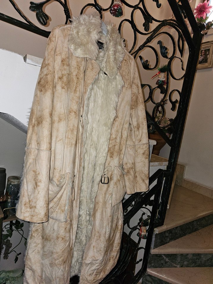 AJ Armani Jeans Ekru Süet Uzun Kaban — görsel 8/9
