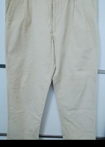 Bej Kadife kumaş Erkek Pantolon Pilili Regular Fit