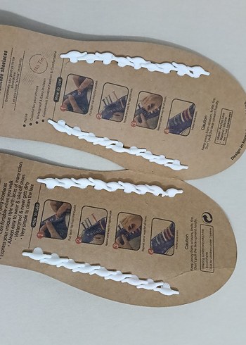 Beyaz Silikon Erkek Bağcık 9+9'lı Paket - Görsel 2