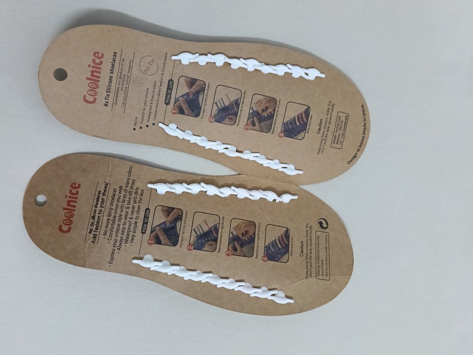 Beyaz Silikon Erkek Bağcık 9+9'lı Paket - Görsel 2