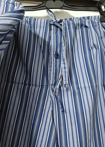 Mavi Gri Çizgili Erkek Pijama Takımı - Görsel 4