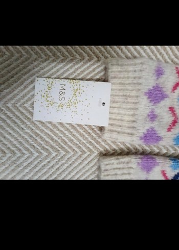 Renkli Örgü Desenli Kadın eldiven - Görsel 2