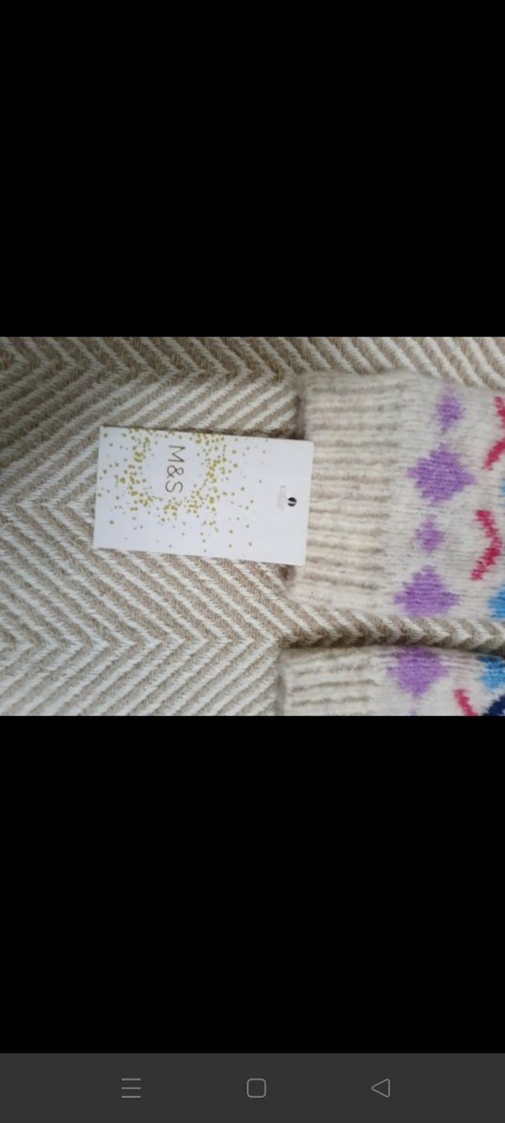 Renkli Örgü Desenli Kadın eldiven - Görsel 2