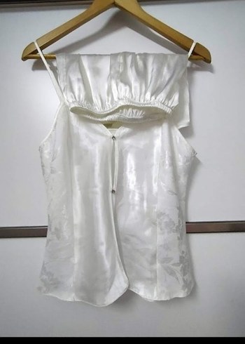 Beyaz Çiçek Desenli Kadın saten çeyizlik gecelik sabahlık takımı - Görsel 4