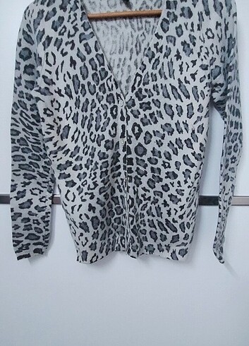 Leopar yün hırka
