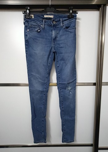 Kadın Mavi Denim Dar Kesim Jean
