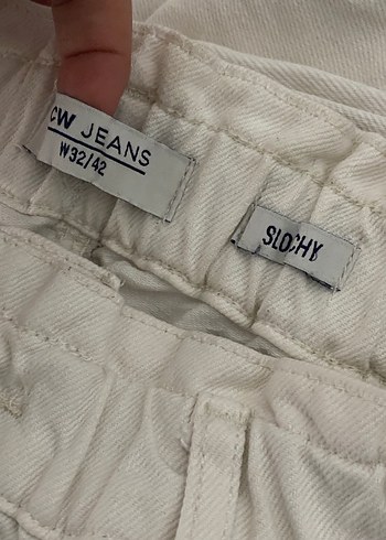 Beyaz mom jean - Görsel 3