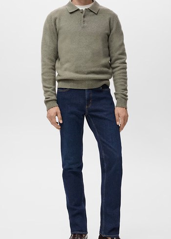 Erkek Lacivert dar kesim Denim Pantolon - Görsel 2