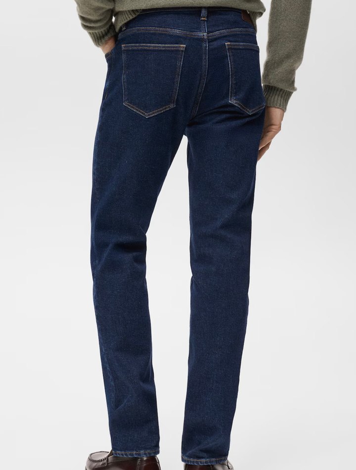 Erkek Lacivert dar kesim Denim Pantolon - Görsel 3