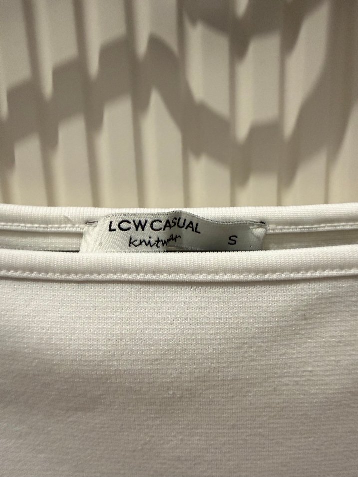 Kadın Beyaz Uzun Kollu Bot Yaka Pamuklu Kazak - Görsel 2