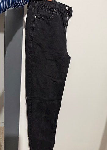 Siyah Baskılı Kadın Slim Fit Denim Pantolon - Görsel 3