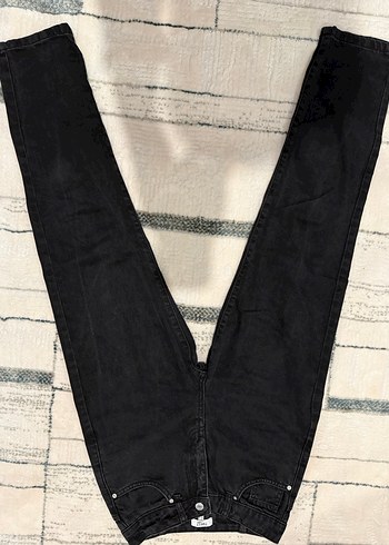 Siyah Baskılı Kadın Slim Fit Denim Pantolon - Görsel 5