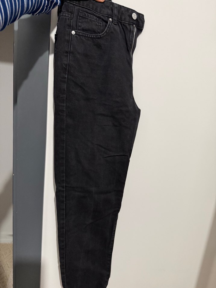 Siyah Baskılı Kadın Slim Fit Denim Pantolon - Görsel 3