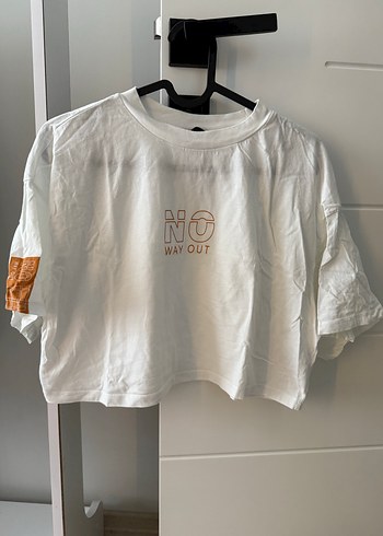 Beyaz Baskılı Kısa Kollu Oversize Tişört