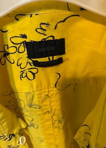 Sarı Uzun Kollu Baskılı Erkek Gömlek - Görsel 2