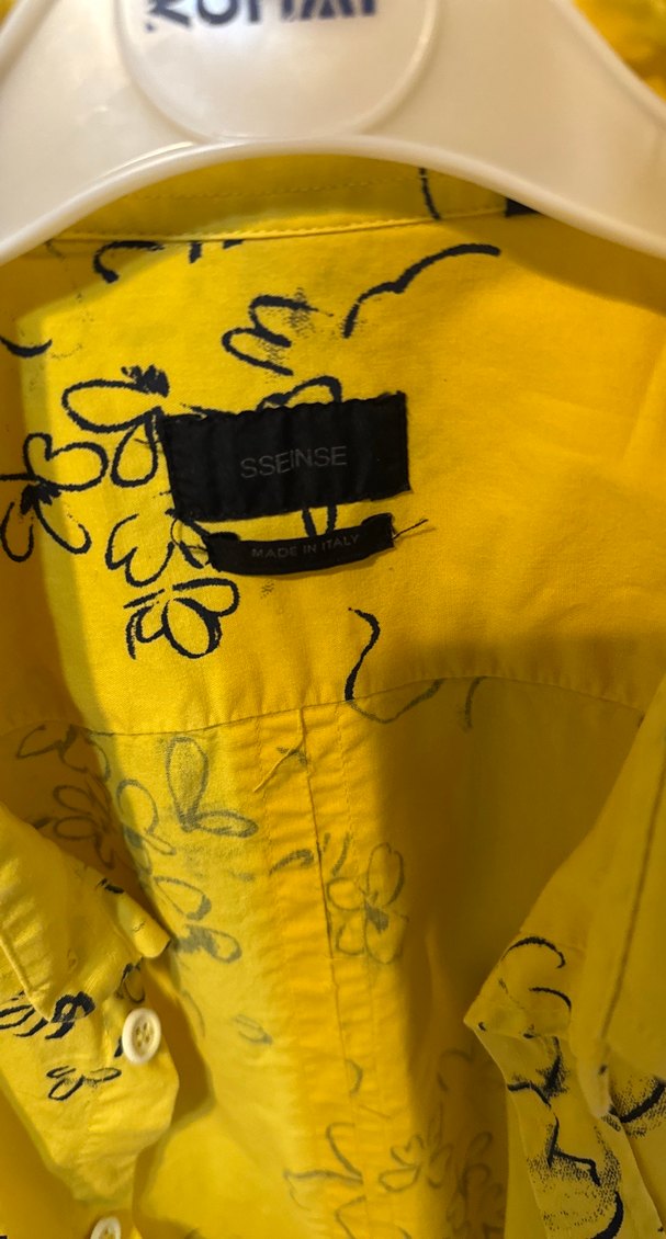 Sarı Uzun Kollu Baskılı Erkek Gömlek - Görsel 2