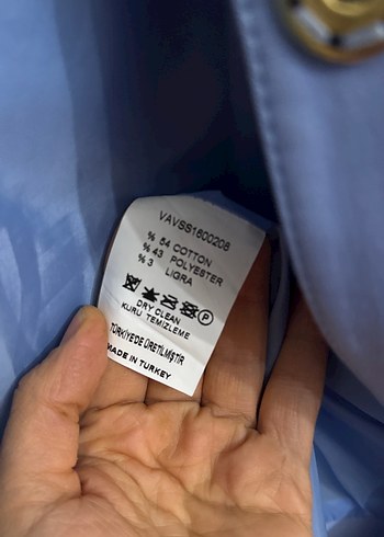 Düğmeli Mavi Kadın trençkot - Görsel 2