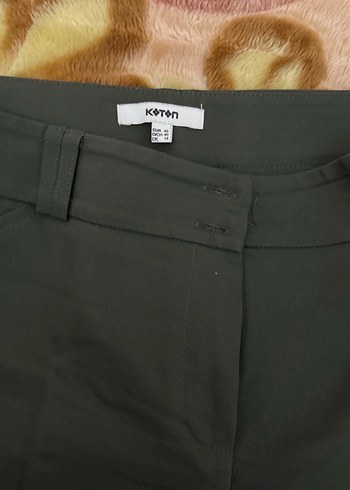 Kotan Kadın haki yeşil  Kumaş Normal Kesim Pantolon - Görsel 3