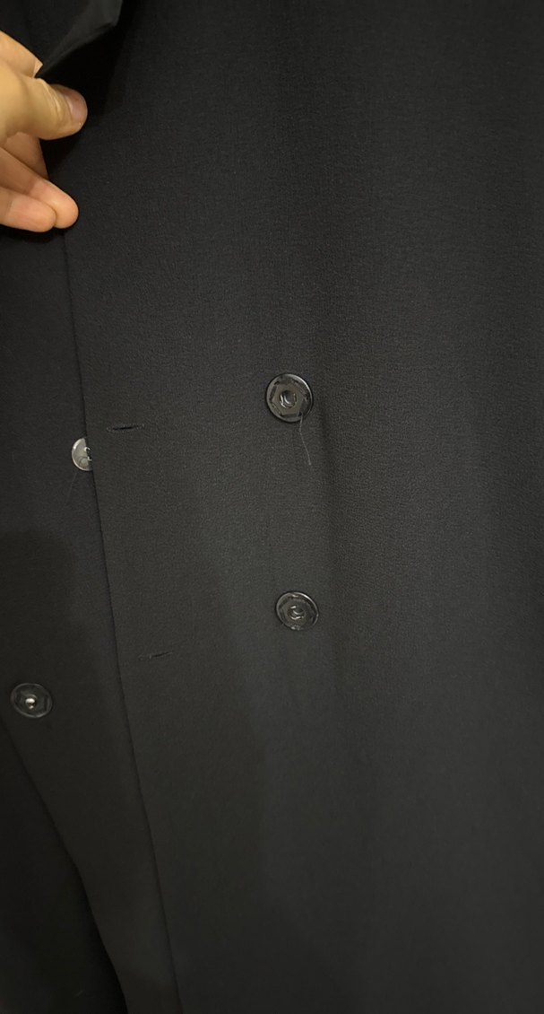 Siyah Uzun krep ceket trençkotu sadece bir defa giyildi - Görsel 3