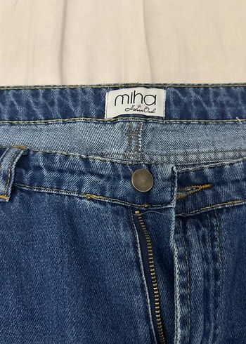 32 Beden mavi Renk Kadın Mavi taşlı Nakışlı Denim Jean