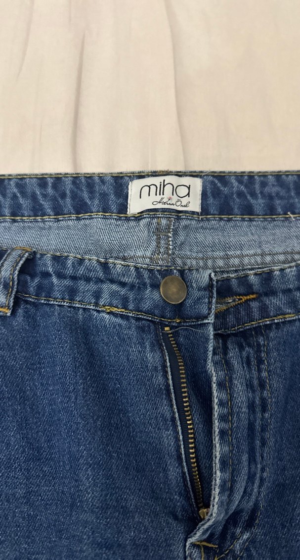 Kadın Mavi taşlı Nakışlı Denim Jean - Görsel 4