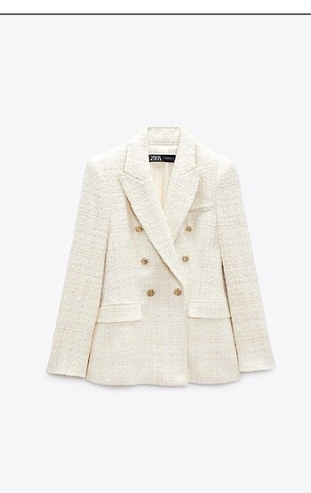 Zara klasik bej rengi dokumalı Blazer