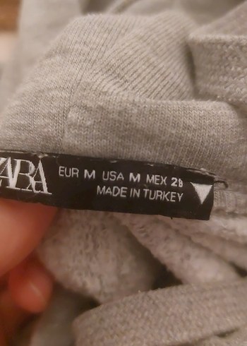 Gri Kapüşonlu Midi Sweatshirt Zara - Görsel 2