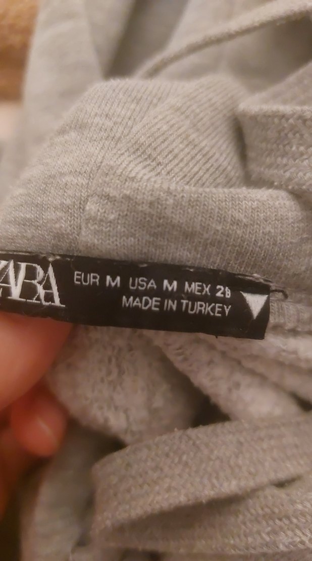 Gri Kapüşonlu Midi Sweatshirt Zara - Görsel 2