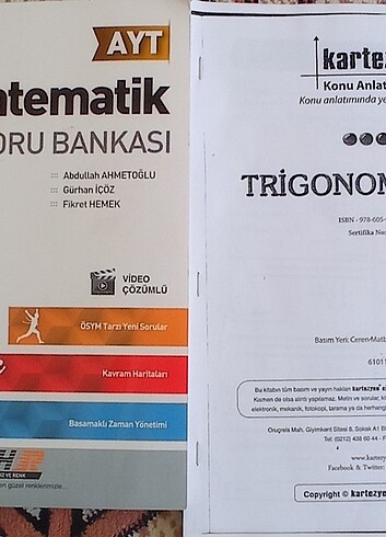 Ayt matematik ve yanında trigonometri2 soru bankası
