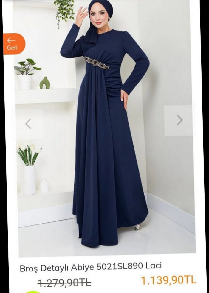 Lacivert Uzun Abiye Elbise - Görsel 4