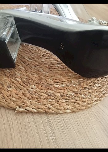 şeffaf boncuklu Cam Yüksek Topuklu Abiye Ayakkabı - Görsel 6