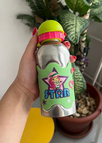 Renkli Çocuk Termosu STAR Desenli çelik - Görsel 3