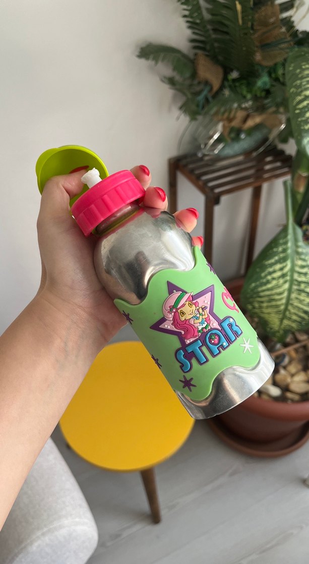 Renkli Çocuk Termosu STAR Desenli çelik - Görsel 5